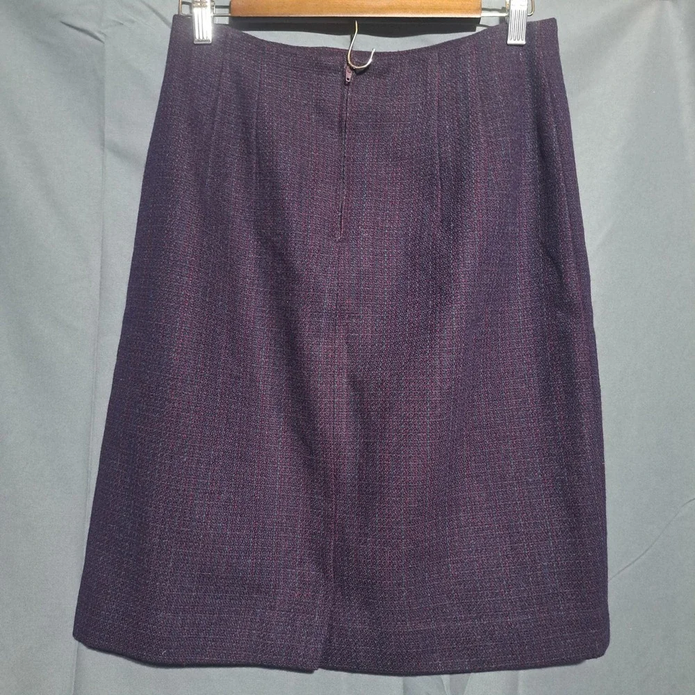 VTG Private Concepts Wool Blend Pencil Skirt Purple‎ Textured Size 12 82808